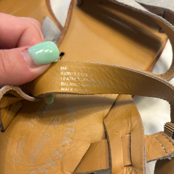 Kork Ease Nogales Sandals Size 8 Grey Suede Comfort Shoes Womens Flats Leather - Picture 7 of 7